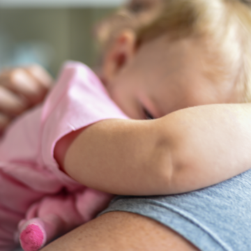 young baby being comforted